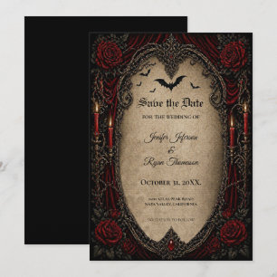 Invitación de guardar la fecha de vampiro gótico