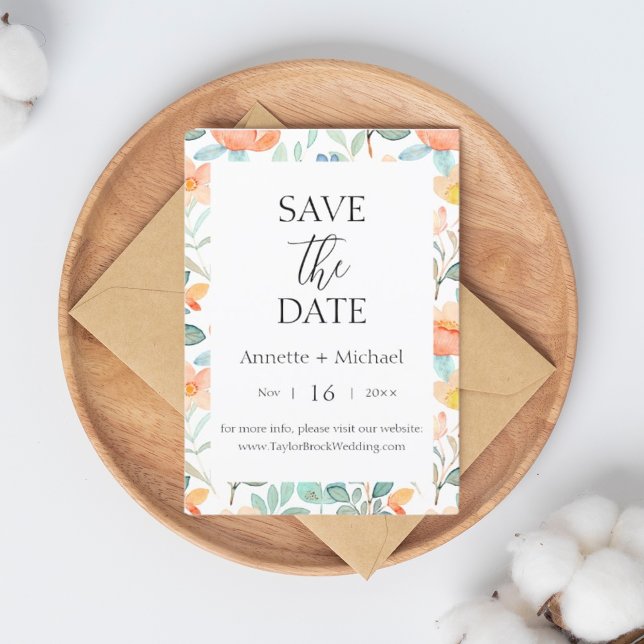 Invitación de guardar la fecha floral colorida (Subido por el creador)