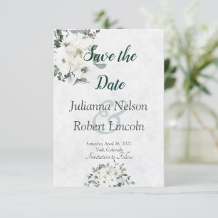 Invitación de guardar la fecha floral de acuarela 