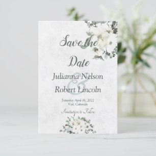 Invitación de guardar la fecha floral de acuarela 