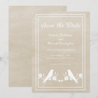 Invitación de guardar la fecha floral de Lovebird 