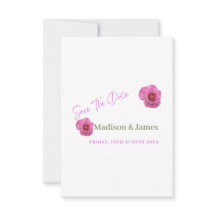 Invitación de guardar la fecha floral rosa