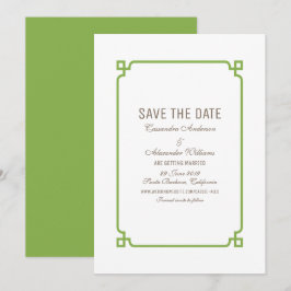 Invitación de guardar la fecha Greenery Deco Chic