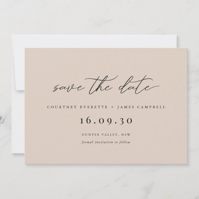 Invitación de guardar la fecha minimalista moderna (Anverso)