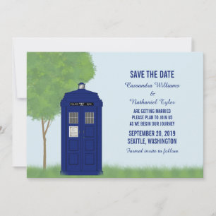 Invitación de Guardar la Fecha Police Box v4