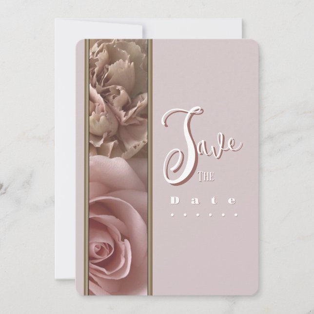 Invitación de guardar la fecha Rosa Pálido (Anverso)
