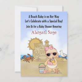 Invitación de Guay Beach Baby Shower para Chicas