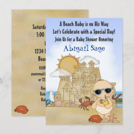 Invitación de Guay Beach Baby Shower para niños