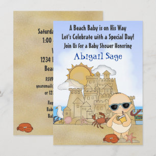 Invitación de Guay Beach Baby Shower para niños