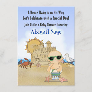 Invitación de Guay Beach Baby Shower para niños
