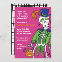 Invitación de Guay Skeleton para la fiesta de Hall