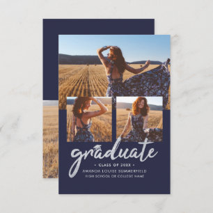Invitación de guión de Collage de fotos de graduac