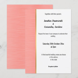 INVITACIÓN DE GUIÓN DE ORO DE APRICOT DE BONITO