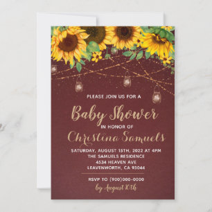 Invitación de guirnalda de luces para baby shower