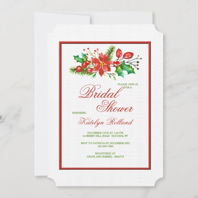 Invitación de guirnalda de Navidad (Anverso)