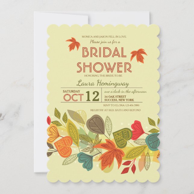 Invitación de guirnalda de otoño (Anverso)