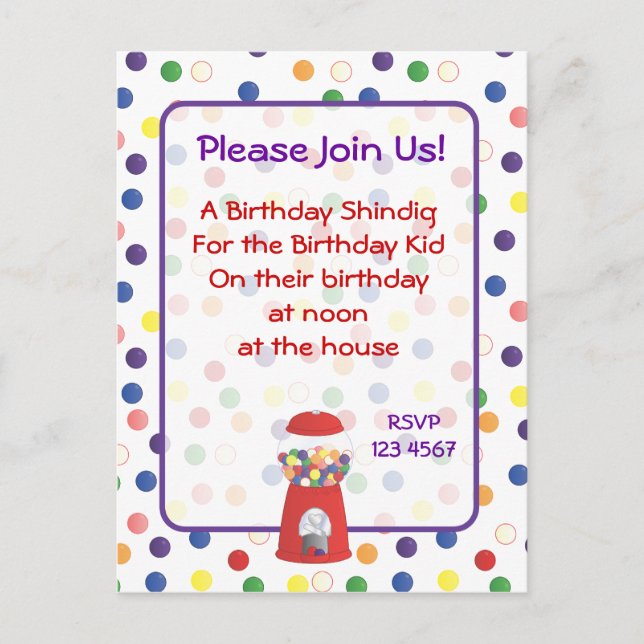 Invitación de Gumball (Anverso)