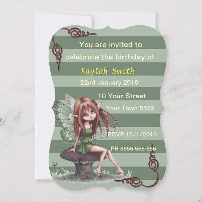 Invitación de hadas (Anverso)