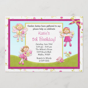 Invitación de hadas de la fiesta de cumpleaños
