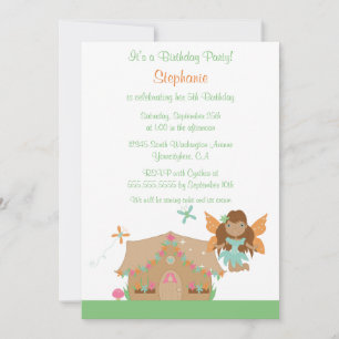 Invitación de hadas de la fiesta de cumpleaños del