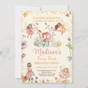 Invitación de hadas de primer cumpleaños Invitació