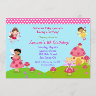 Invitación de hadas del cumpleaños del jardín
