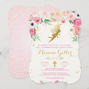 Invitación de hadas floral de la confirmación