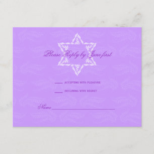 Invitación de Hailey Bat Mitzvah con Damask RSVP
