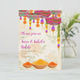 invitación de Haldi de boda e invitaciones de Hald