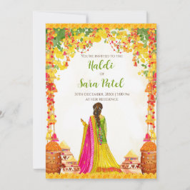 invitación de Haldi de boda y invitación de Pithi
