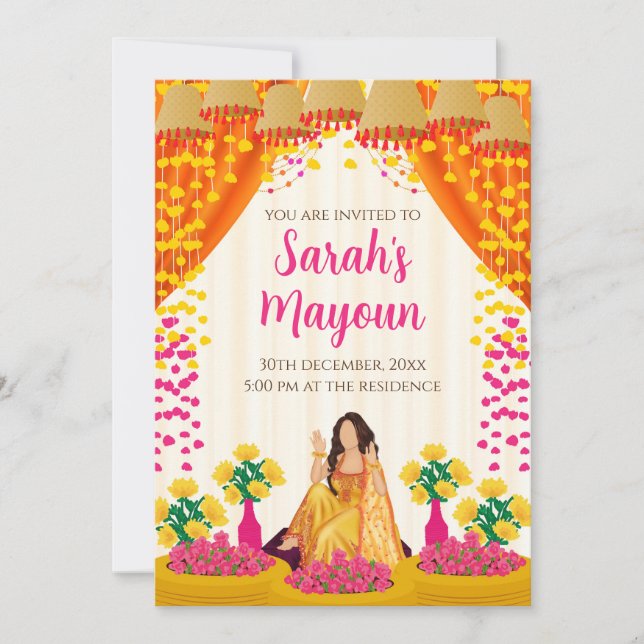 Invitación de Haldi Mayoun invita & Invitaciones d (Anverso)