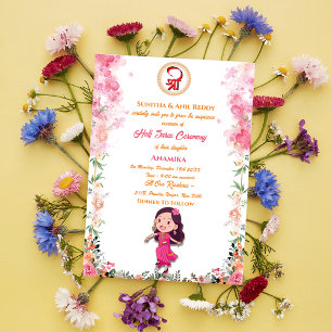 Invitación de Half Saree Ritu Kala Samskara