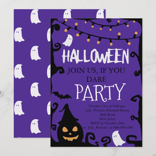 Invitación de Halloween (Anverso / Reverso)