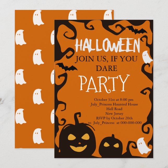 Invitación de Halloween (Anverso / Reverso)