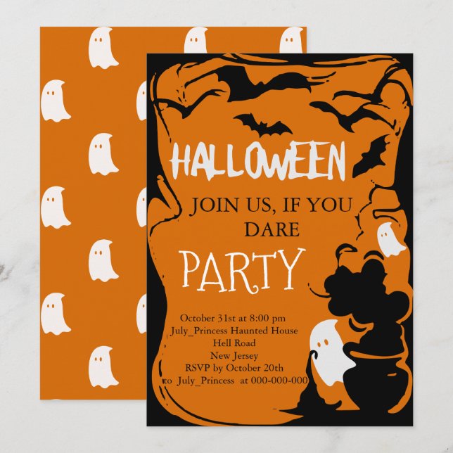 Invitación de Halloween (Anverso / Reverso)