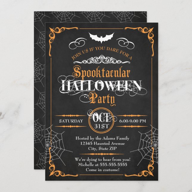 Invitación de Halloween (Anverso / Reverso)