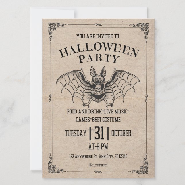 Invitación de Halloween (Anverso)