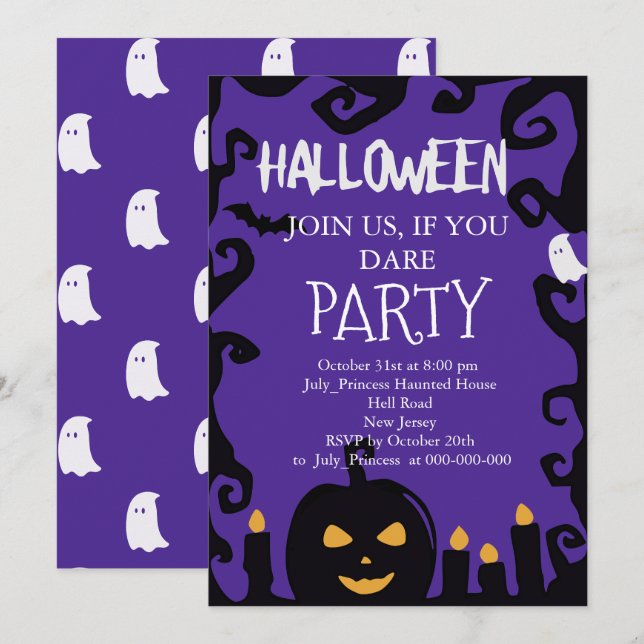 Invitación de Halloween (Anverso / Reverso)