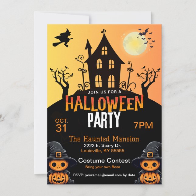 Invitación de Halloween (Anverso)