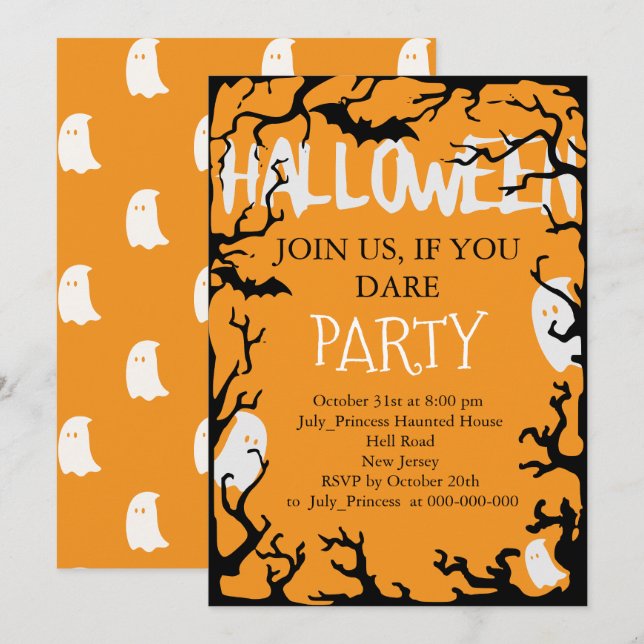 Invitación de Halloween (Anverso / Reverso)