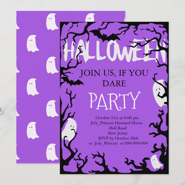 Invitación de Halloween (Anverso / Reverso)
