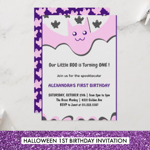 Invitación de Halloween 1º cumpleaños Ghost Little