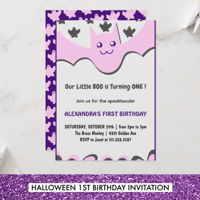 Invitación de Halloween 1º cumpleaños Ghost Little (Subido por el creador)