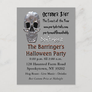Invitación de Halloween a Big Bash Skull