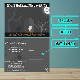 Invitación de Halloween a salir y jugar gótico