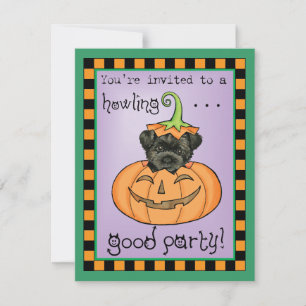 Invitación de Halloween Affenpinscher