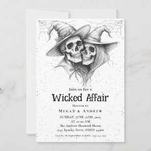 Invitación de Halloween Asunto Malvado Cráneo Góti