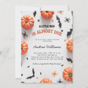 Invitación de Halloween Baby Shower A Little Boo