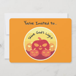 Invitación de Halloween brillante de la luz de Dio