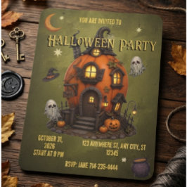 invitación de Halloween casa embrujada